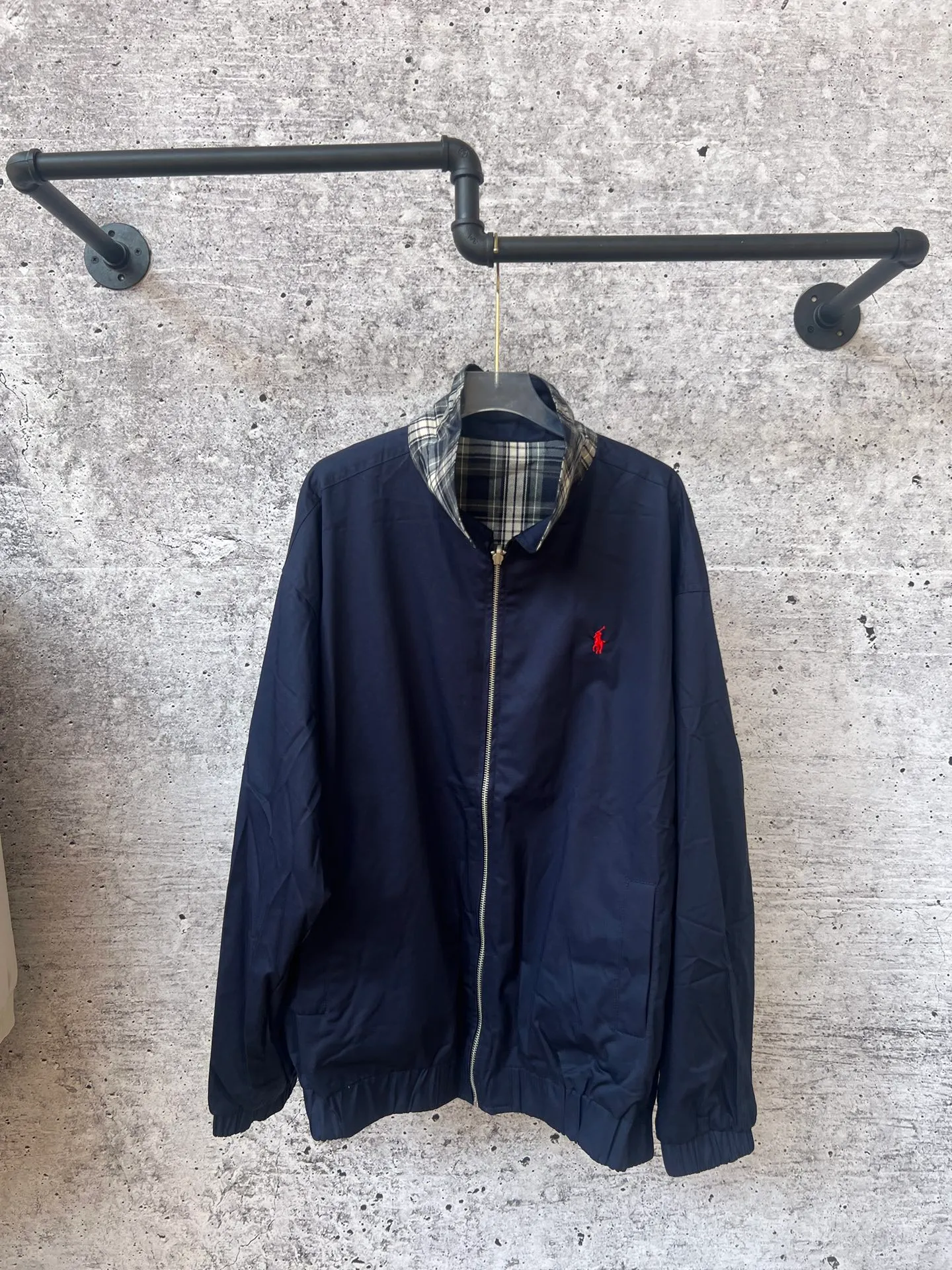 P390 Ralph Lauren autumn reversible jacket for men and women at the same price, reversible, one side is pure cotton woven, the inner plaid pattern, embroidery on both sides, and the craftsmanship details are restored